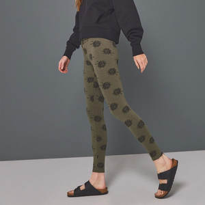 Mallas de Yoga de cintura elástica para mujer, conjunto de mallas deportivas de algodón 100% de alta calidad, pantalones de Yoga de algodón orgánico - Product Image 4