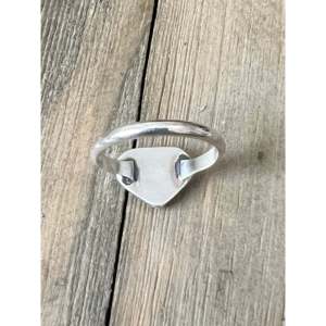 Zuni Handmade Yellow Opal (<b>Man</b>-Made) Sterling <b>Silver</b> Lover's <b>Ring</b> Size 6.25 Tarnish-Free Bezel Setting Stainless Steel Inlay - Product Image 5