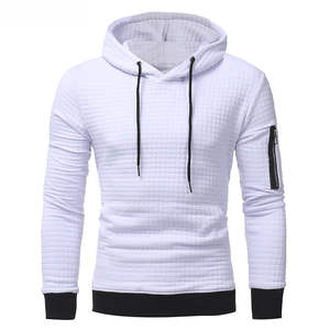 High Quality Comfortable Solid <b>Fleece</b> Pullover <b>Men</b> Hoodie <b>Black</b> & White Winter Tops Customizable Polyester/Cotton Hot Sale - Product Image 1