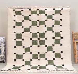 Auténtico hecho a mano marroquí grande Beni Ourain Alfombra de lana Azilal Tapis alfombra persa patrón de bucle Oriental hogar sala de estar - Product Image 2