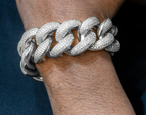 Bracelet de chaîne à maillons cubains Hip Hop en argent massif 925 de 25mm plaqué or 18 carats avec testeur de passes de diamant Moissanite VVS1 clouté - Product Image 2