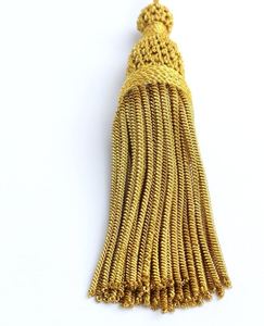 Custom Braided Elastic French <b>Gold</b> Bullion Tassels (Fabric) Three Layer Eco-Friendly Durable Vestments Uniforms Parade Dress - Product Image 3