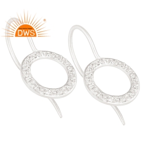 Boucles d'oreilles pendantes en argent sterling fin avec topaze blanche naturelle, fournisseur de bijoux personnalisés, meilleures ventes - Product Image 2