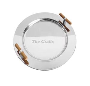 Plateau de service en acier inoxydable en vrac avec poignées de conception de feuille plateau de nourriture de thé de taille personnalisée de qualité supérieure à bon prix - Product Image 6