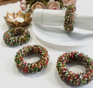 Ensemble de 4 ronds de serviette multicolores à perles - Product Image 2