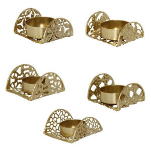 Nouveau Porte-Bougie en Métal Miniature Décoratif Design Fantaisie Doré pour la Décoration de la Maison et de la Table de Noël - Product Image 4