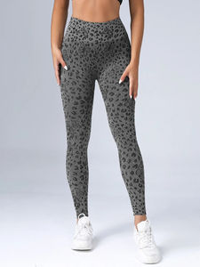 Taille haute grande taille Fitness blanc Leggings plante motif Sublimation femmes pantalons impression numérique entraînement Sport femmes Legging - Product Image 6