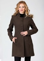 Vêtements de bonne qualité Europe long manteau peigné nouvelle laine et mélanges ou vêtements en cuir véritable pour femme fabriqués à Istanbul en Turquie