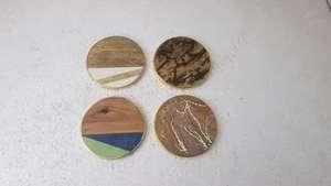 Juego de posavasos con incrustaciones de hueso de alta calidad, posavasos de cocina y mesa, alfombrillas y almohadillas, posavasos para tazas de té resistentes al calor - Product Image 3