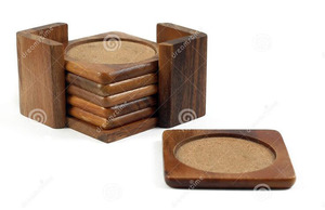 Sous-verres en bois sous-verre en bois support pour boisson bar en bois sous-verre thé café tasse table Barware - Product Image 5