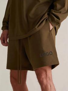 Shorts de course pour hommes en molleton français 380 GSM, 100% coton, style hip-hop, streetwear, sur mesure, vente en gros - Product Image 6