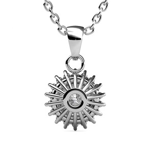 Collier pendentif tendance en argent sterling 925 avec moissanite de haute qualité, 1 carat, halo de fleurs, coupe brillante, soleil éclatant, perle noire pour femmes - Product Image 4