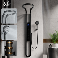 Ensemble de douche mural en laiton massif H59, mitigeur chaud/froid, finition bronze canon, système de douche pluie pour personnalisation de projets hôteliers haut de gamme