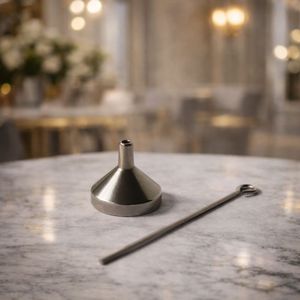 Mini Embudo de Acero Inoxidable con Varilla de Limpieza para una Transferencia de Líquidos Precisa y sin Derrames, Ideal para Botellas, Cocina y Bar - Product Image 1