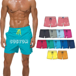 Shorts de bain pour hommes, décontractés, taille élastique, 100% polyester, respirants, séchage rapide, pour le surf - Product Image 2