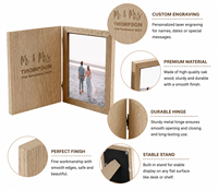 Marco de Fotos de Madera Personalizado, Marco de Fotos Grabado a Medida, Regalo de Aniversario de Bodas, Marco de Madera Plegable