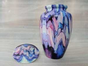 โกศบรรจุอัฐิสำหรับคนรักสิ่งแวดล้อม ทำจากอะลูมิเนียมสีฟ้าคราม งานฝีมือศิลปะสุดหรู สำหรับบรรจุอัฐิมนุษย์ ขายส่ง - Product Image 3