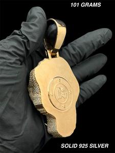 Pendentif tête de mort initiale en forme de Moissanite VVS complet pendentif en forme de crâne personnalisé Bling S925 pendentif en diamant en argent Sterling Hip Hop bijoux fins - Product Image 6