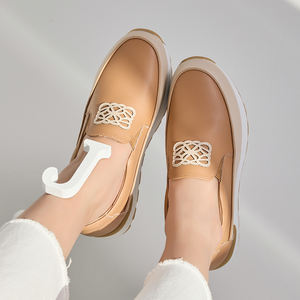 [JSHOE] Korean Stylish & Cushioned Sole Action Leather Cowhide Rutia <b>Slip</b>-<b>On</b> <b>Sneakers</b> for Women Non-<b>slip</b> Casual Shoes Woman - Product Image 4