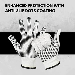 ถุงมือผ้าฝ้ายลายจุดสำหรับขับขี่, ถุงมือนิรภัยทนทานต่อการฉีกขาดสำหรับใส่ขับรถในสวน - Product Image 3