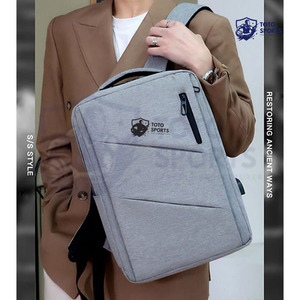Sac pour ordinateur portable unisexe de couleur grise, multi-poches, imperméable, de haute qualité, léger, prix raisonnable, confortable, respirant - Product Image 4