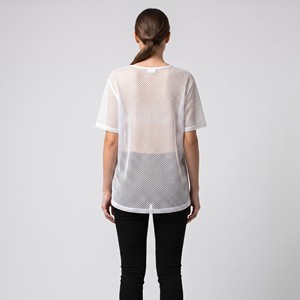 T-shirt a maniche corte in rete con doppio colletto, 100% cotone, taglia unica (taglie 36–46) - Product Image 2
