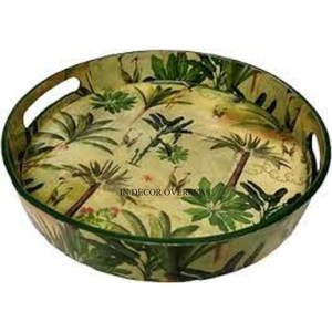 ถาดไม้ทรงกลมพิมพ์ลายเสือดาวสำหรับใช้ในบ้านและโรงแรมเครื่องครัว - Product Image 3