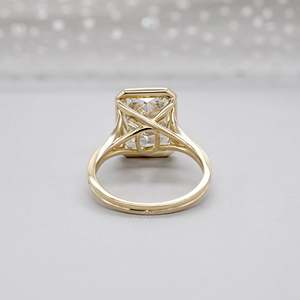 IGI Certified Radiant Cut Engagement <b>Ring</b> Bezel Set <b>Diamond</b> <b>Ring</b> - Product Image 5