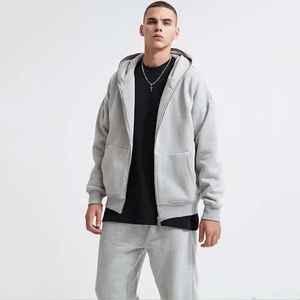 New Fashion Men's <b>Hooded</b> Solid Spring Tracksuit Customized Jogging 2-Piece Set High Quality Quick Dry - Product Image 2