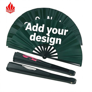 Custom Made Large Bamboo Hand Fans Traditional Music Painted Sublimation Printing for Dance Performances Cultural Shows Special