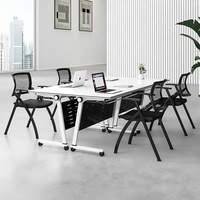 Table de formation de conférence pliante Ekintop et combinaison de chaises peuvent déplacer un double bureau et des chaises utilisées pour les écoles