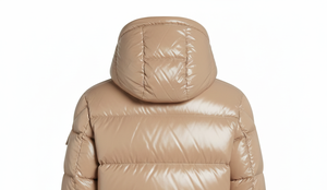 Blouson matelassé en laine beige personnalisé pour homme, léger, à capuche, écologique, chaud pour l'hiver, imperméable, respirant, fermeture éclair, style décontracté - Product Image 4