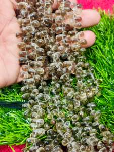 Perles de pierre en forme de larme lisse en quartz fumé naturel prêt à expédier - Product Image 2