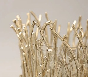 Elegant Textured Golden <b>Candle</b> <b>Holder</b> Perfect For Adding Stylish Cozy And Sophisticated Charm To Home Decor - Product Image 2