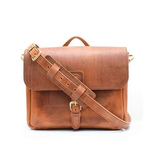 ALW's Vintage Genuine Leather Crossbody Briefcase 14.5'' Laptop <b>Messenger</b> <b>Bag</b> Large Portable Shoulder <b>for</b> <b>Men</b> - Product Image 1