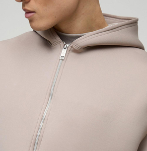 Sudadera con capucha y cremallera de algodón 100% de peso pesado hecha a medida para hombres diseño de parche y bordado con apliques desgastados personalizados - Product Image 2