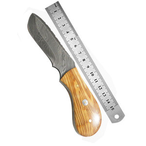Cuchillo de caza de hoja fija de acero de Damasco de Color sólido con mango de madera OEM personalizable superventas precios al por mayor - Product Image 1
