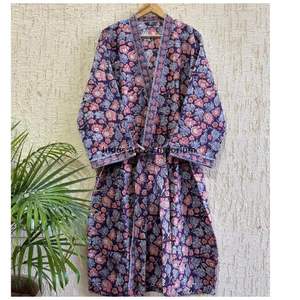 Peignoir en coton 60s imprimé à la main, collection été, vente en gros - Product Image 5