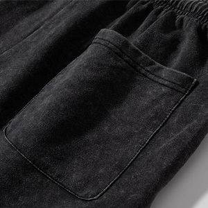 OEM 2026 Shorts en molleton français personnalisés pour hommes, lavage à l'acide, 100% coton, style décontracté, taille élastique, cordons, anti-froissement, écologique - Product Image 3