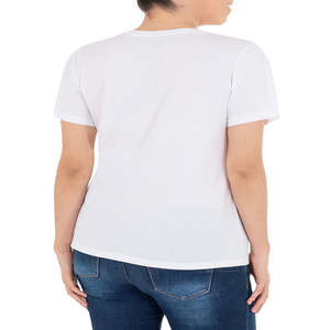 เสื้อฤดูร้อนสำหรับผู้หญิงเสื้อคอวีแขนสั้นระบายอากาศสีพื้น - Product Image 6