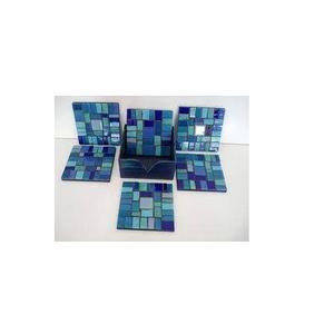 Ensemble de sous-verres en pierre de boisson en mosaïque de style fleurs avec dos en liège pour sous-verre et taille personnalisée prix bon marché - Product Image 3