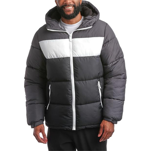 Doudoune de ski pour homme en nylon noir hiver High Street Style col à capuche fermeture éclair résistance à l'eau délavée chaude - Product Image 2