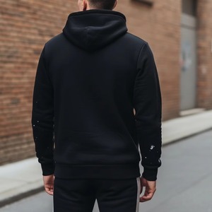 Sudaderas con Capucha Cortas y Holgadas para Hombre, de Alta Calidad, Tejido Fleece Grueso de Lujo, 400-500 g/m², Color Liso, Estilo Drop Shoulder, para Invierno - Product Image 3