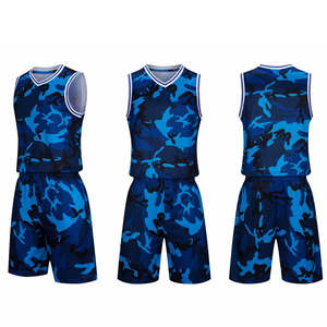 Tenues de basket-ball camouflage, kit d'équipe, vêtements de basket-ball personnalisés par sublimation, vêtements de sport en gros, OEM, maillots respirants, ensembles - Product Image 1