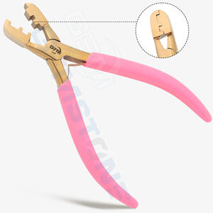Professional Micro Ring <b>Bead</b> Removal Fitted 6mm/4mm Plier Tool for <b>Hair</b> <b>Extensions</b> Gold Stainless Steel Pliers Non-Slip Pink - Product Image 1