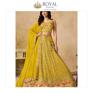 Distribuidor Mayorista de Ropa de Boda, Colección de Ropa India Tradicional, Lehenga Choli de Georgette con Bordado en Venta - Product Image 5