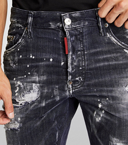 Pantalon Denim de couleur personnalisé Vintage lourd brodé Design imprimé personnalisé patineur en détresse coupe régulière imperméable - Product Image 4