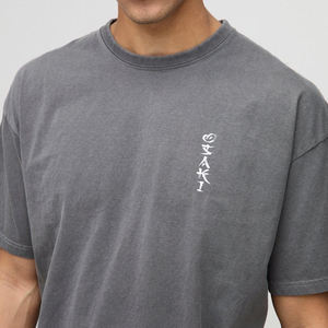 Top qualité hommes nouveaux matériaux personnalisés charbon de bois surdimensionné japon graphique lavé T-Shirts haute qualité personnalisé hommes T-Shirts - Product Image 1