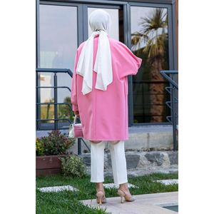 Veste hijab rose Atlas avec poches latérales, manches longues, vêtements d'extérieur modestes pour femmes/filles - Product Image 3