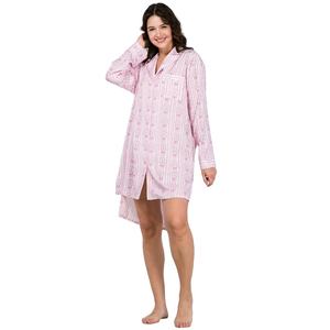 Custom logo Wholesale Women's High Quality Oversized <b>Shirt</b> Print Loungewear <b>Nightdress</b> Manufacturers - Product Image 1